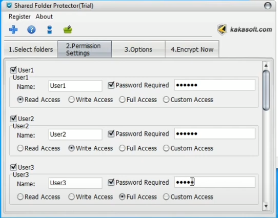 KakaSoft Shared Folder Protector screenshot