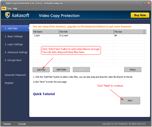 KakaSoft Video Copy Protection Screenshot