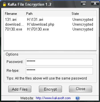KaKa File Encryption Screenshot
