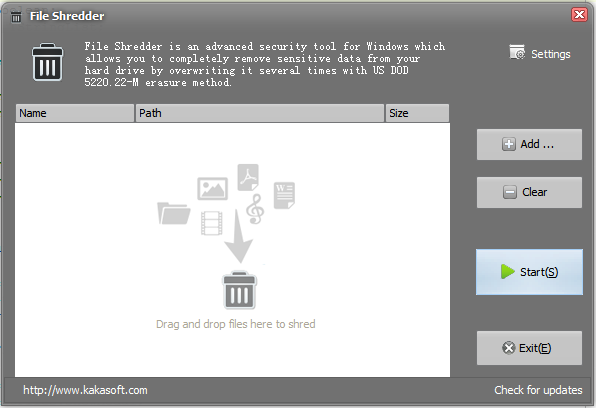 Allow you to permanently erase files and folders on Hard Disk drive