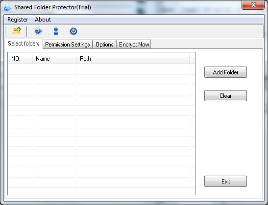 Screenshot of Shared Folder Protector