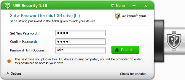 Kaka USB Security 1.65 screenshot