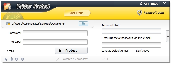 email setting for protecting pdf