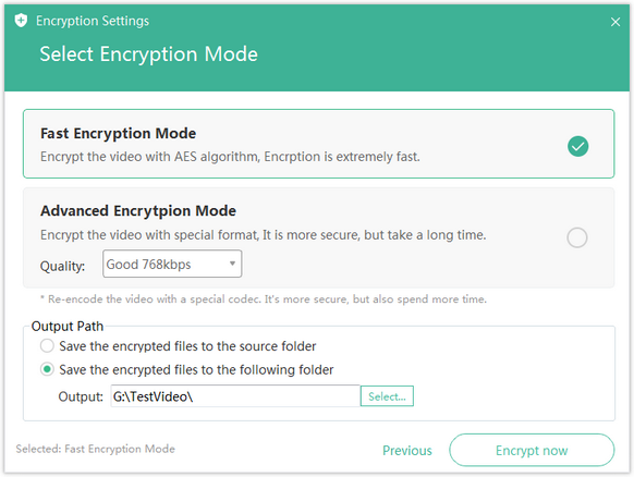 encryption mode