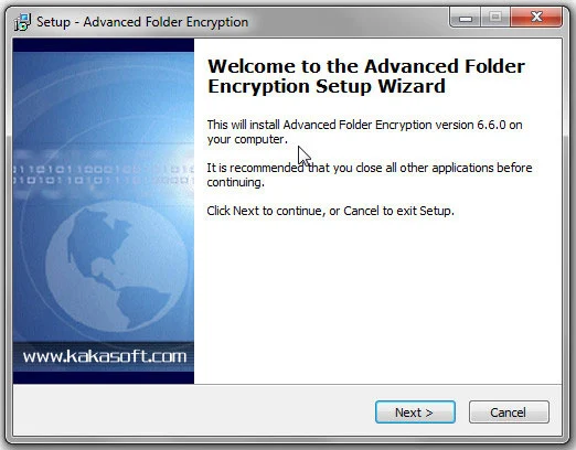 Advanced Folder Encryption windows