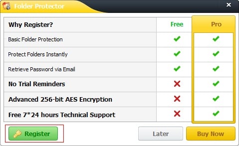 How to Register Folder Protector