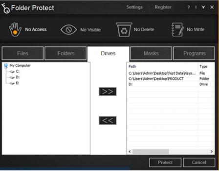 use Folder Protect to folder protection