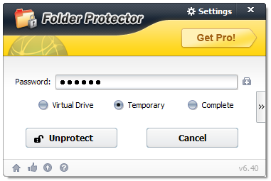 unprotect folder on windows