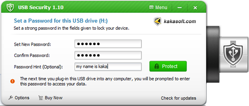 password protect usb drive