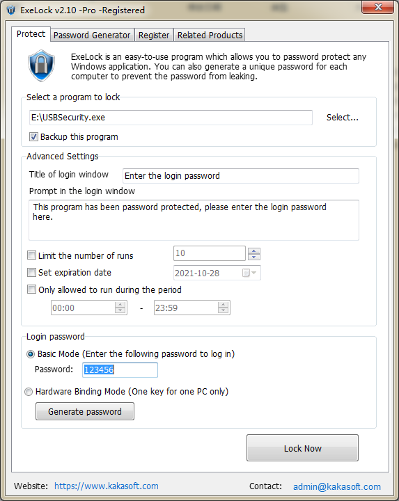 Lock EXE with Password