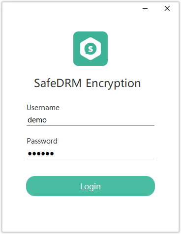 safedrm encryption login screen