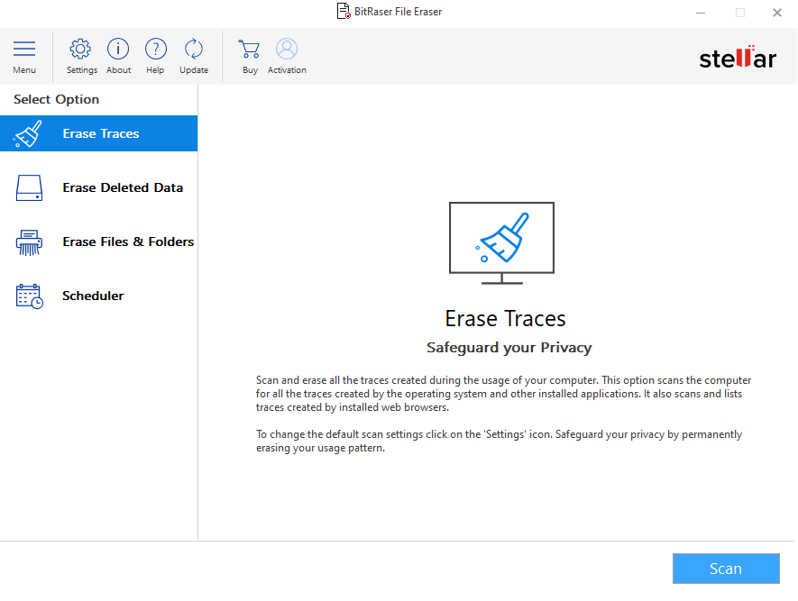 bitraser file eraser interface