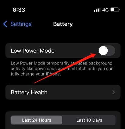 disable low power mode