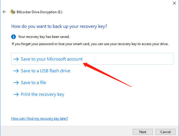 save to your microsoft account