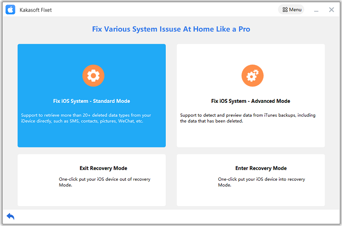 kakasoft fixet's main interface