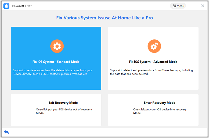 kakasoft fixet main interface