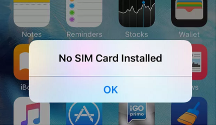 iphone say "no sim card installed"