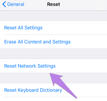 reset network settings