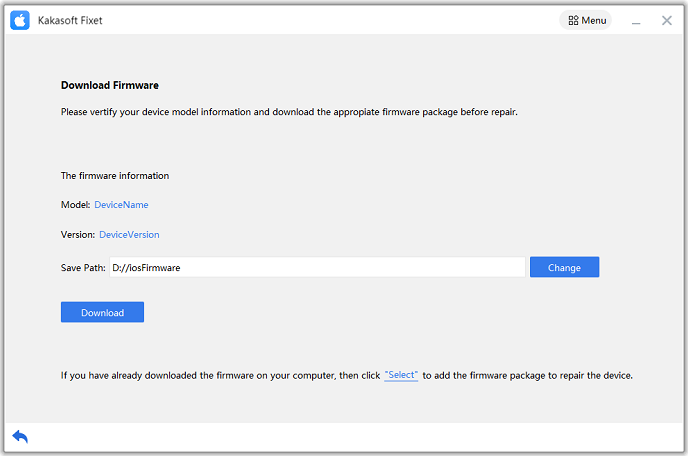 download fixing firmware package